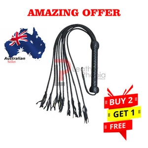 Amazing Offer Genuine Leather Flogger 09 Braided tails ,Thick Black Heavy Duty W - Picture 1 of 6