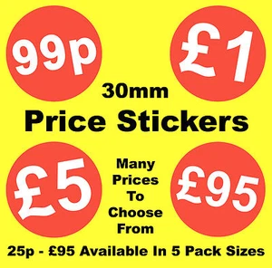 Red Promotional Display Stand Point Of Sale Retail Price Stickers Sticky TagsPOS - Picture 1 of 30