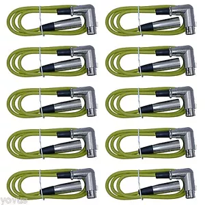 10pack 3 ft foot Right to Straight female male xlr mic microphone cables cords - Picture 1 of 2