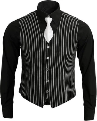 1920's Gangster Halloween Costume Men's Shirt, Vest, Tie, Cigar (Medium Size) - Image 1 of 4