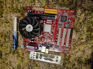 MSI MS-7222 Ver. 2.0 PM8PM-V Mainboard + Intel Celeron + RAM Inkl neuer WL-Paste - Afbeelding 1 van 4