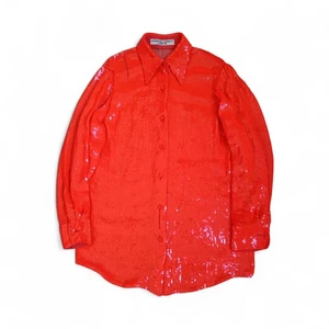 Katharine Hamnett Vintage 90s Archive Oversize Silk Embellished Pailletten Shirt 42-M - Bild 1 von 16