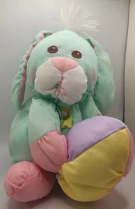 Vintage Fisher Price Puffalump Plush Easter Bunny Rabbit W/ Egg Mint Green 1988 - Picture 1 of 5