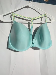 Reggiseno donna Victoria's Secret Dream Angels 36DD Teal Demi Buste intrecciato con spalline - Foto 1 di 13