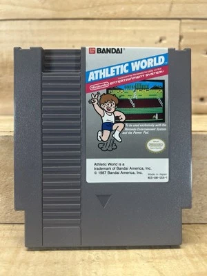 Athletic World (Nintendo NES, 1987) BANDAI, NES-AW-USA-1 Cover Preowned - Photo 1/4