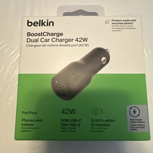 Belkin CCB005btBK 42W Dual Car Charger “FREESHIP ⭐️ - Zdjęcie 1 z 3