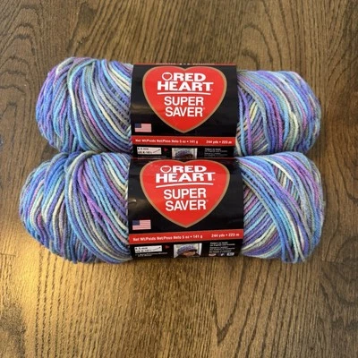 Red Heart Super Saver Yarn Monet 2 Skeins New - Image 1 of 2