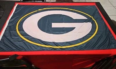 GREEN BAY PACKERS 35"x58" PULGADAS PANCARTA VINTAGE FÚTBOL AMERICANO NFL DOBLE CARA EXCELENTE. Foto 1 de 4