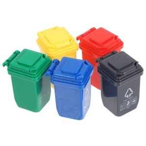  5 Pcs Kleiner Abfalleimer Mit Deckel Mülltonne Mini -Müllbehälter Kann - Bild 1 von 12