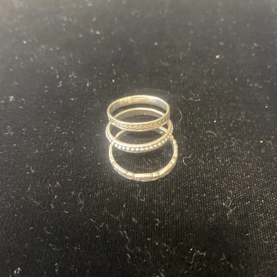 3 Sterling Silver Stackable Sarda Rings 7.75 Size - Image 1 of 4