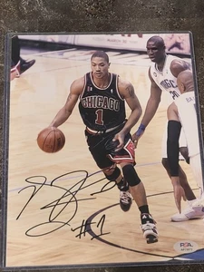 Derrick Rose Signed Autographed 8x10 Glossy Photo. PSA DNA. Chicago Bulls! - Picture 1 of 3