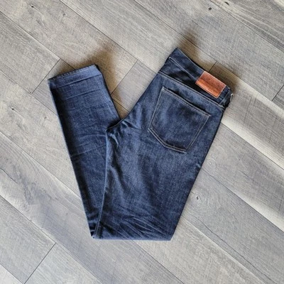 J Crew 484 Jeans 34x34 Blue Slim 5-Pocket Kaihara Japanese Raw Denim - Image 1 of 4