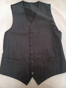 NWOT -DOLCE & GABBANA gray pinstripe Size EU 48 and US 38 Vest - Picture 1 of 11