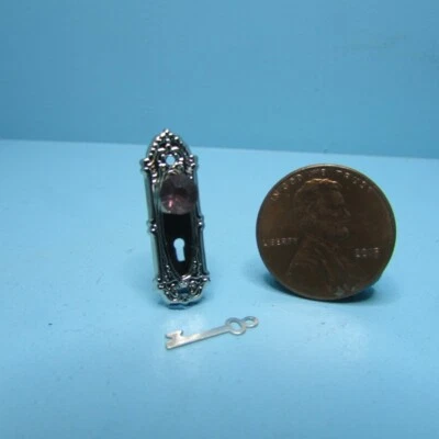 Dollhouse Miniature Silver Opryland Ornate Purple Crystal Door Knob Key CLA05699 - Image 1 of 2
