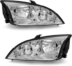 Headlight Assembly for 2005 2006 2007 Ford Focus Clear Lens Chrome Housing - Picture 1 of 8