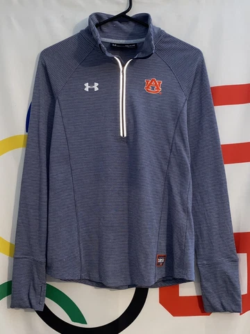 Under Armour Auburn Tigers Quarter Zip Pullover Sweatshirt Womens Small Gray Cover