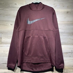 Nike Dri-Fit Spotlight Pullover Hoodie Burgundy Men’s Medium Big Center Swoosh - Picture 1 of 7
