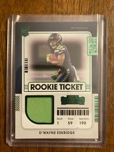 2021 Contenders D'Wayne Eskridge Rookie Ticket Green Patch - Bild 1 von 2