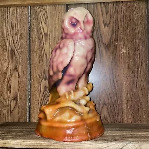Gorgeous Vintage Owl Candle Large Big Eye Owl 9.5 ” Wax Owl Heavy Solid - Picture 1 of 4