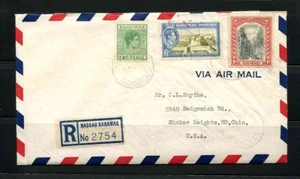 BAHAMAS LOT 3 COVERS ONE REGISTERED Sc 71 100 107 1948 2½dx4 FVF SEE SCAN - Picture 1 of 5