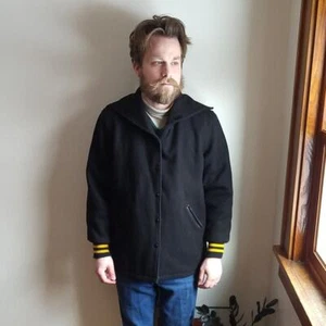 Vintage 1960'- 70er Jahre Trophäenjacken Wolle Letterman Mantel / M bis L / Mantel - Bild 1 von 10