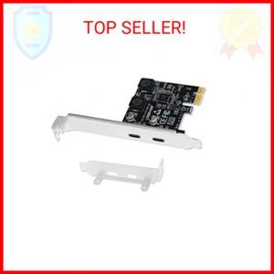 PCIE 2-Ports Superspeed 5Gbps Max USB 3.1 Gen1 Type C Card for Windows 11, 10, 8 - Afbeelding 1 van 2