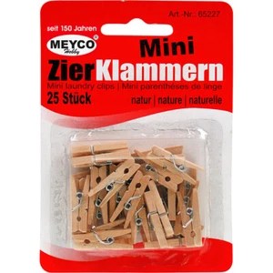(0,12€/St.) 25 Mini-Klammern Holzklammern Klammern basteln Holz natur Mini - Bild 1 von 1