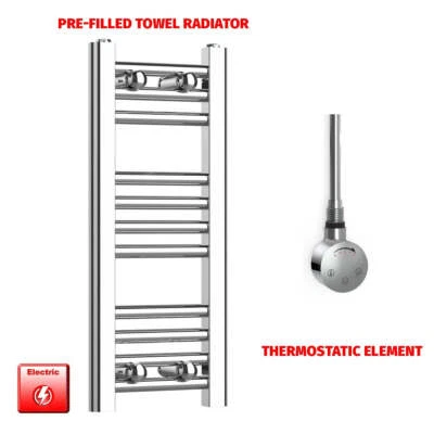 ELEGANT Chrome 600 x 300 mm Electric Heated Towel Rail Radiator Bathroom Pre-Filled HTR