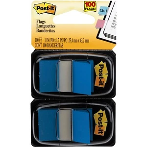 Post-it Flags 680-BE2, Blue, 1 x 1.7", Pack of 100 - Picture 1 of 1