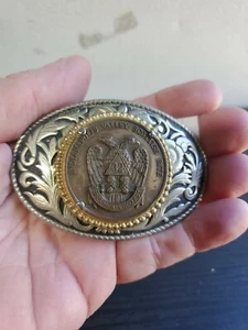 Vintage Indianapolis Valley Scottish Rite Coin Token Medallion Belt Buckle - Picture 1 of 7