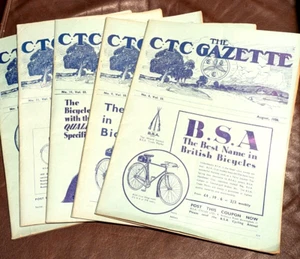 CTC GAZETTE  CYCLISTS TOURING CLUB MAGAZINE 5 issues Aug-Dec 1936  Excellent - Imagen 1 de 7