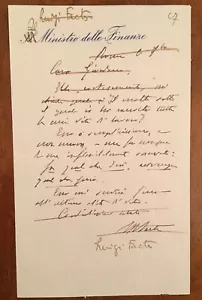 Lettera firmata da Luigi Facta - Bild 1 von 1