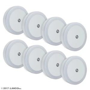 LINCO LED Plug Night Light Wall Lamp With Dusk to Smart Sensor, Pack of 8 T002 - Picture 1 of 12