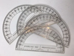 4 goniometro vintage 1975 arco plastica trasparente originale 582 strumento da disegno sterling - Foto 1 di 9