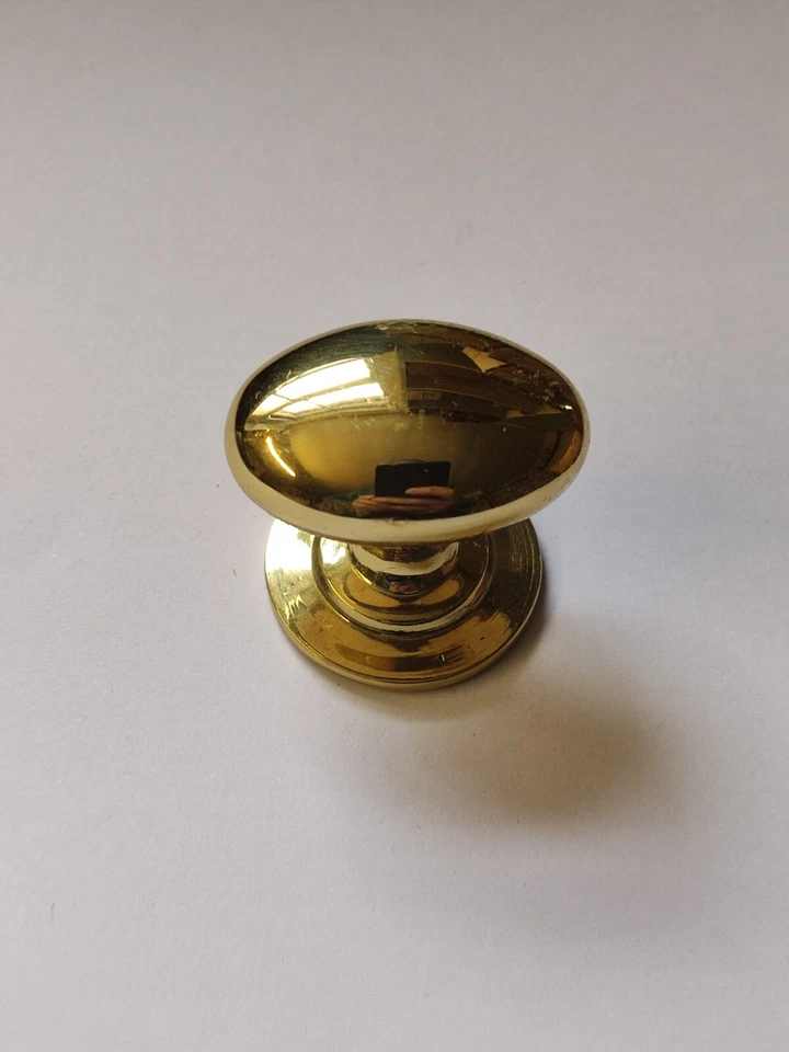 9 x Oval Knob solid brass polished - 32mm b/n Armac - 519 - Image 1 of 1
