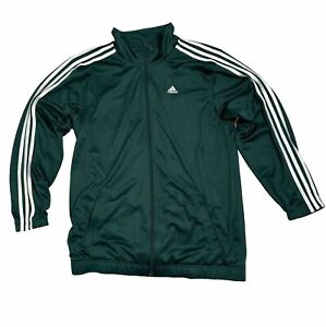 Adidas Men’s Track Jacket S Green White Stripes Pockets Lightweight Oversized