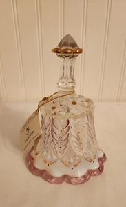 Fenton Opalescent Purple & Gold Feather & Dot Glass Bell HP Limited Edition #383 - Picture 1 of 9