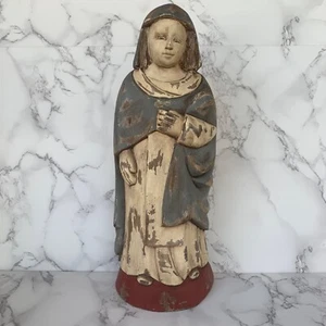 Vintage Santos St Girtrude die große Skulptur Volkskunst Holz Philippinen 12,5 Zoll - Bild 1 von 12