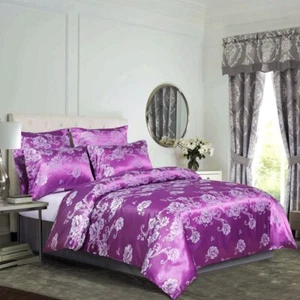 Luxury Bedding Set 3pcs Jacquard Duvet Cover Pillowcases No Sheet Bedclothes - Picture 1 of 42