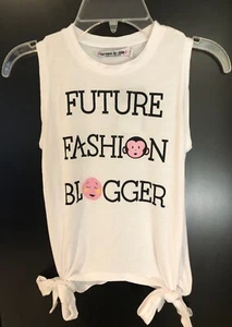 NWT FLOWERS by ZOE Girls White Tie Tank Top Shirt - Size 6 - FUN for Fashionista - Picture 1 of 7