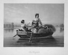 1850 Drive Home Women Boat Work Steel Stitch Engraving Werner French