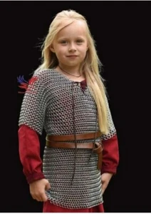 Aluminium Kettenhemd Hemd 10-15 Jahre Kind Mittelalter Kettenhemd Rüstung Kostüm Geschenk - Bild 1 von 11