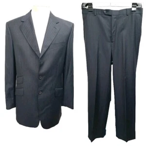 Carolina Herrera Navy Blue US 41 R (44) Wool Suit 2 button Dual Vents - Picture 1 of 17
