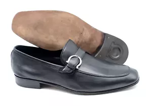 Mocasines de cuero negro Salvatore Ferragamo 'Pasquale' para hombre talla US 9,5 - EE - Imagen 1 de 6