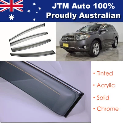 IJ Chrome Weather Shield Weathershield Window Visors to suit Toyota Kluger 07-13 - image 1 of 4