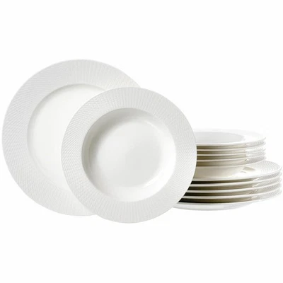 Ritzenhoff & Breker Sapphire 12-Piece Dinnerware Set, Porcelain White 436532 - Image 1 of 4