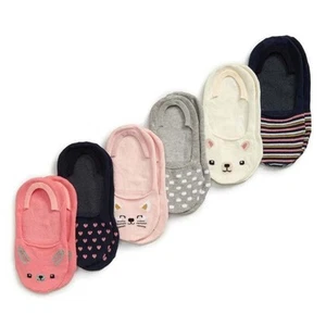 Tucker + Tate Girl's Cotton Woodland Critters 6-Pk No-Show Socks Kids Size 5-6 - Picture 1 of 1