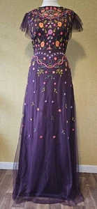 COAST £200 lila bestickt Maxi Party Kleid Gr. 12 Abend lang Hochzeit GAST - Bild 1 von 21
