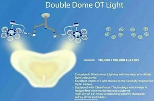 Lámpara quirúrgica de quirófano con luz LED doble cúpula estrella de teatro 105 - Imagen 1 de 6