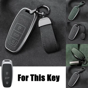 Zinc Alloy Suede Leather Car Key Case Cover For Audi A3 A6 A7 E-Tron S3 S6 A8 S8 - Picture 1 of 21